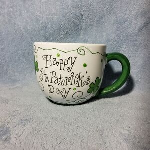 Vintage Bella Casa by Ganz Happy St Patricks Day Jumbo Coffee Mug 20oz Green